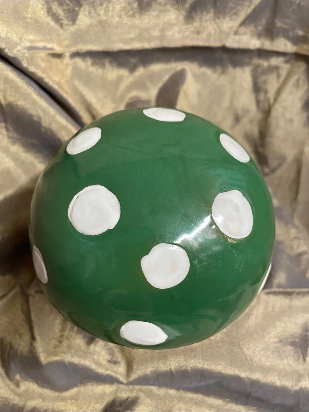 Home Essentials Green and White Mushroom Scrubby Holder NWT